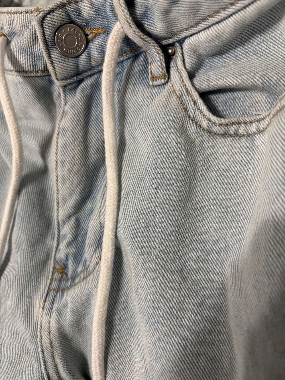 Pacsun jeans women’s size 23 size 000 Light Blue Distressed Drawstring Joggers - Picture 12 of 16
